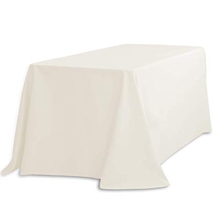Rectangular Table with Beige Tablecloth