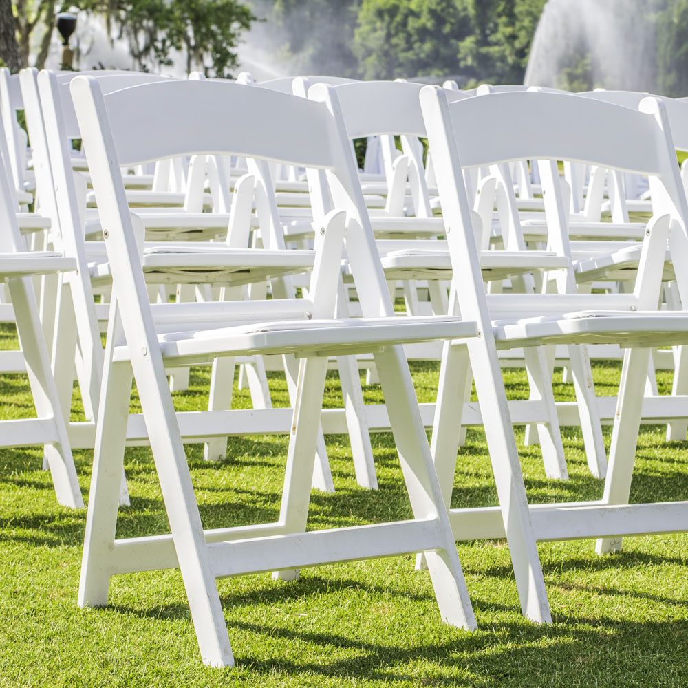 Wooden folding white chair rental Eventive