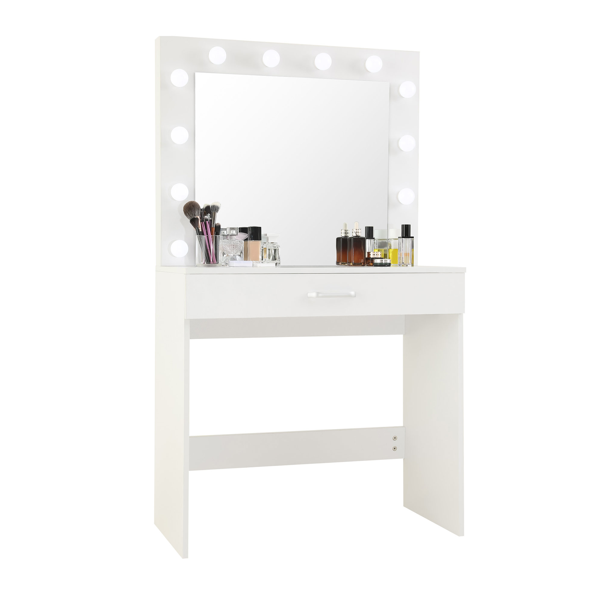 Makeup table with lights